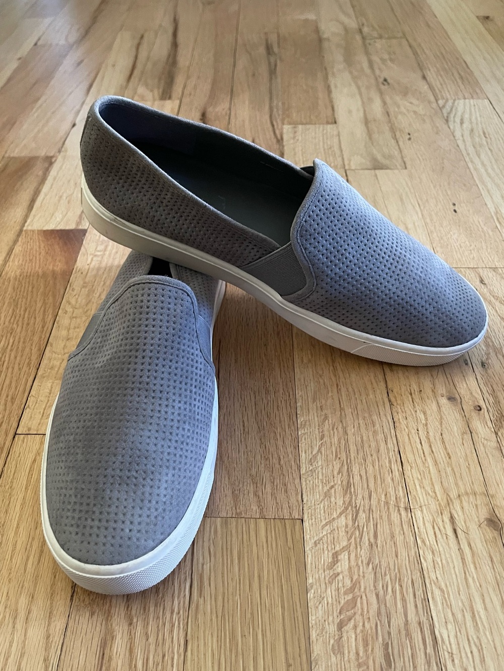 Vince Blair Grey Perforated Suede Slip-on Sneakers Size: 9 Women’s